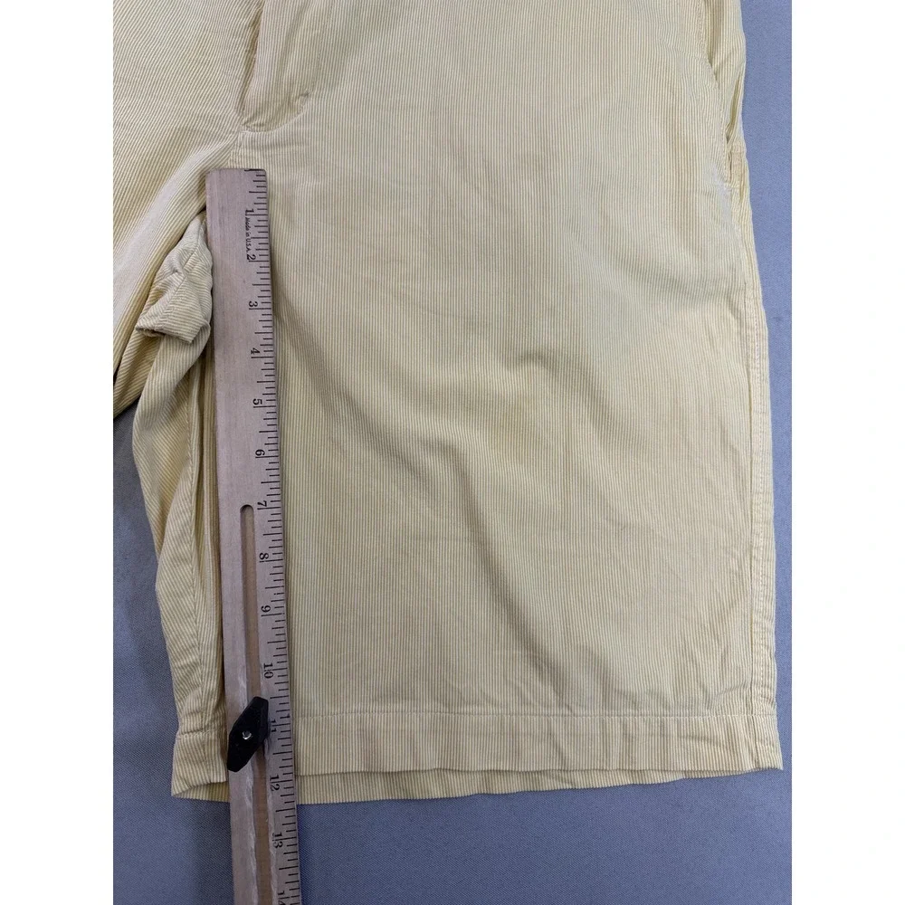 Banana Republic S/ Shorts Mens 36 Yellow Striped 100% Cotton Flat Front